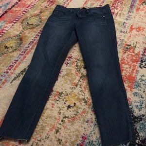Denim stretch cutoff ankle length